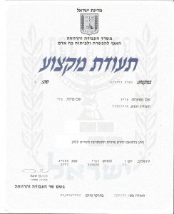 תעודת מקצוע הצלה סוג ב